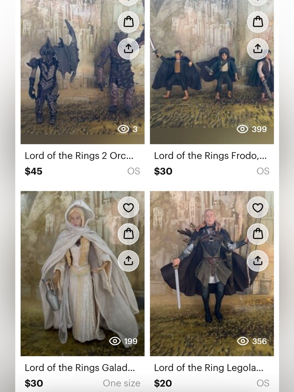 Lord of the Rings Vinyl Figure lot of 7